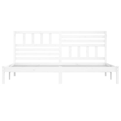 Bedframe Massief Grenenhout 200 x 200 cm Wit