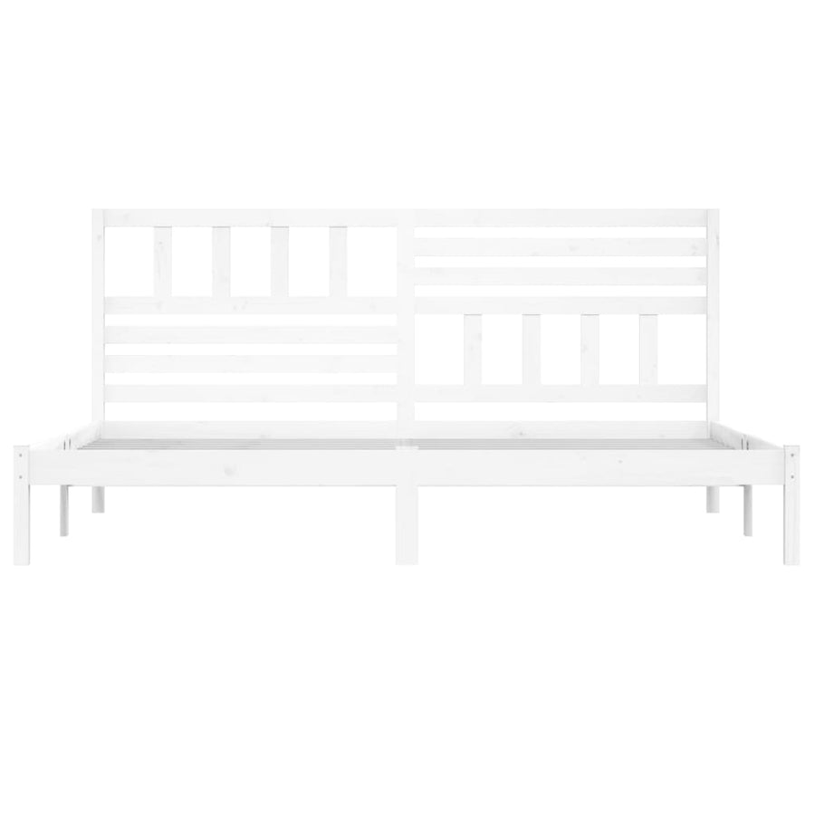 Bedframe Massief Grenenhout 200 x 200 cm Wit
