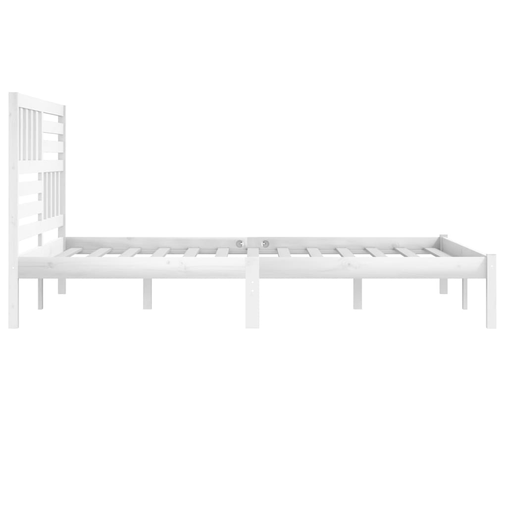 Bedframe Massief Grenenhout 200 x 200 cm Wit