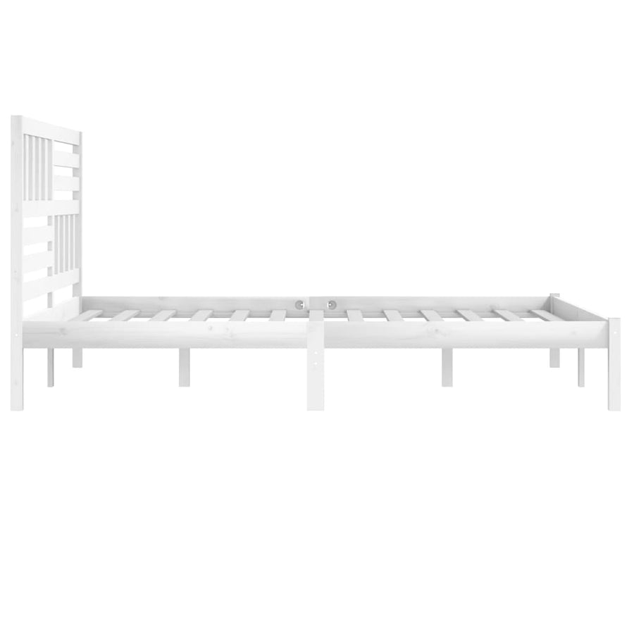Bedframe Massief Grenenhout 200 x 200 cm Wit