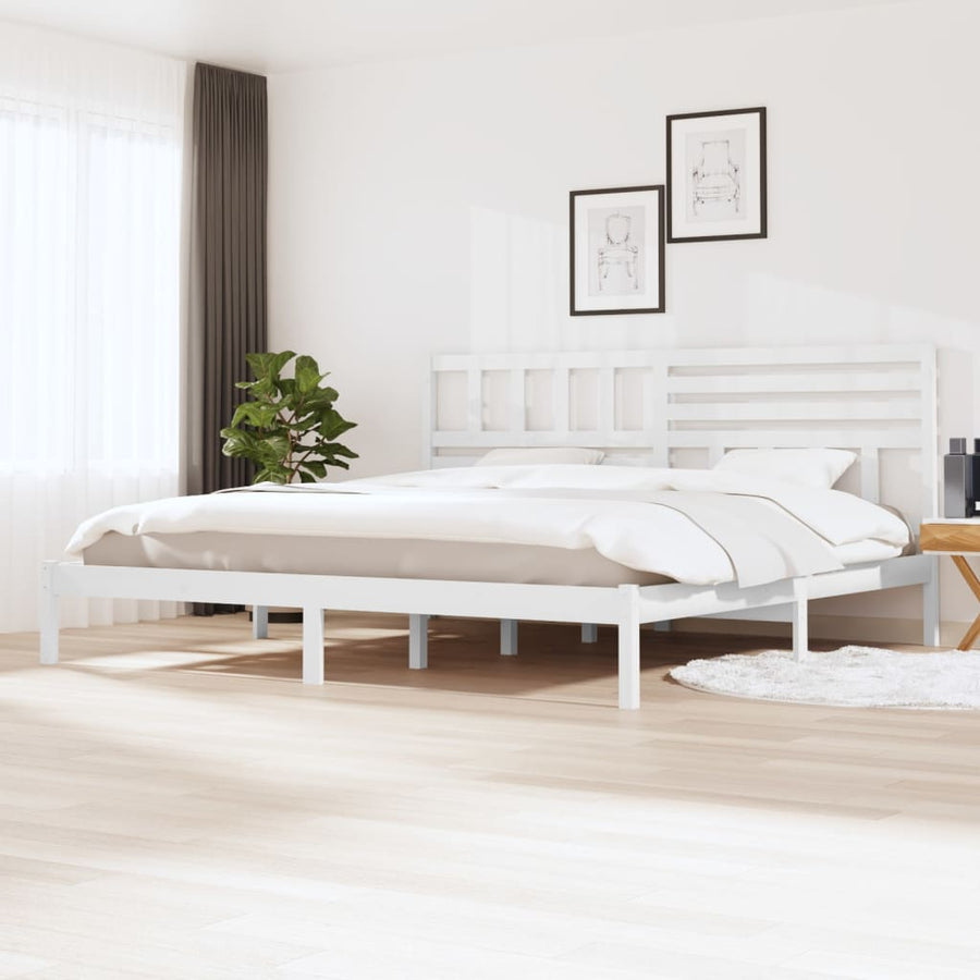 Bedframe Massief Grenenhout 200 x 200 cm Wit
