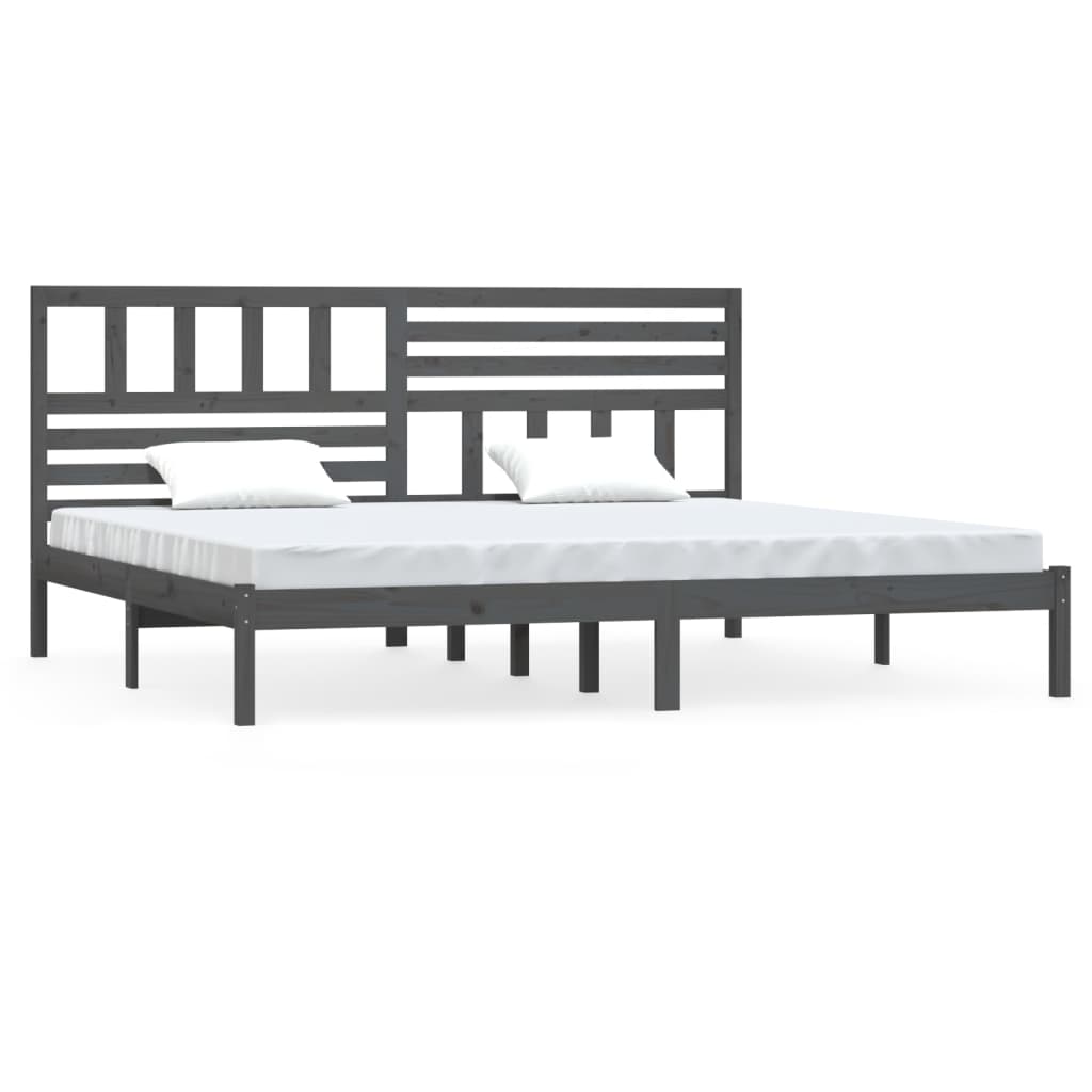 Bedframe Massief Grenenhout 200 x 200 cm Grijs