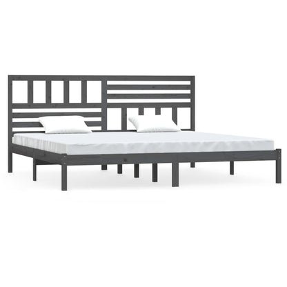 Bedframe Massief Grenenhout 200 x 200 cm Grijs