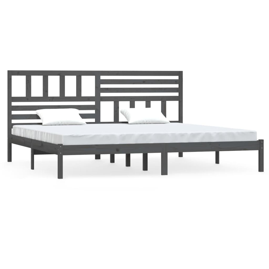 Bedframe Massief Grenenhout 200 x 200 cm Grijs