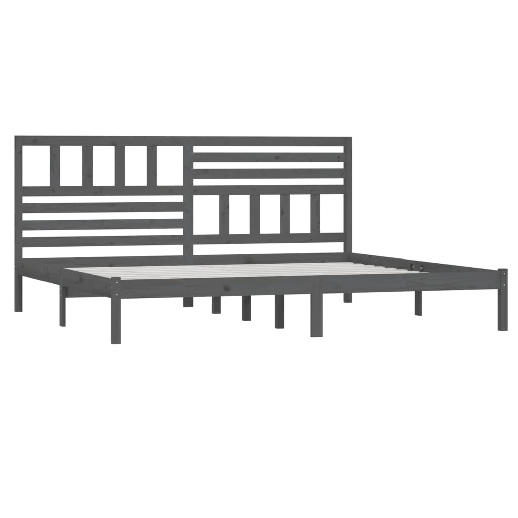 Bedframe Massief Grenenhout 200 x 200 cm Grijs