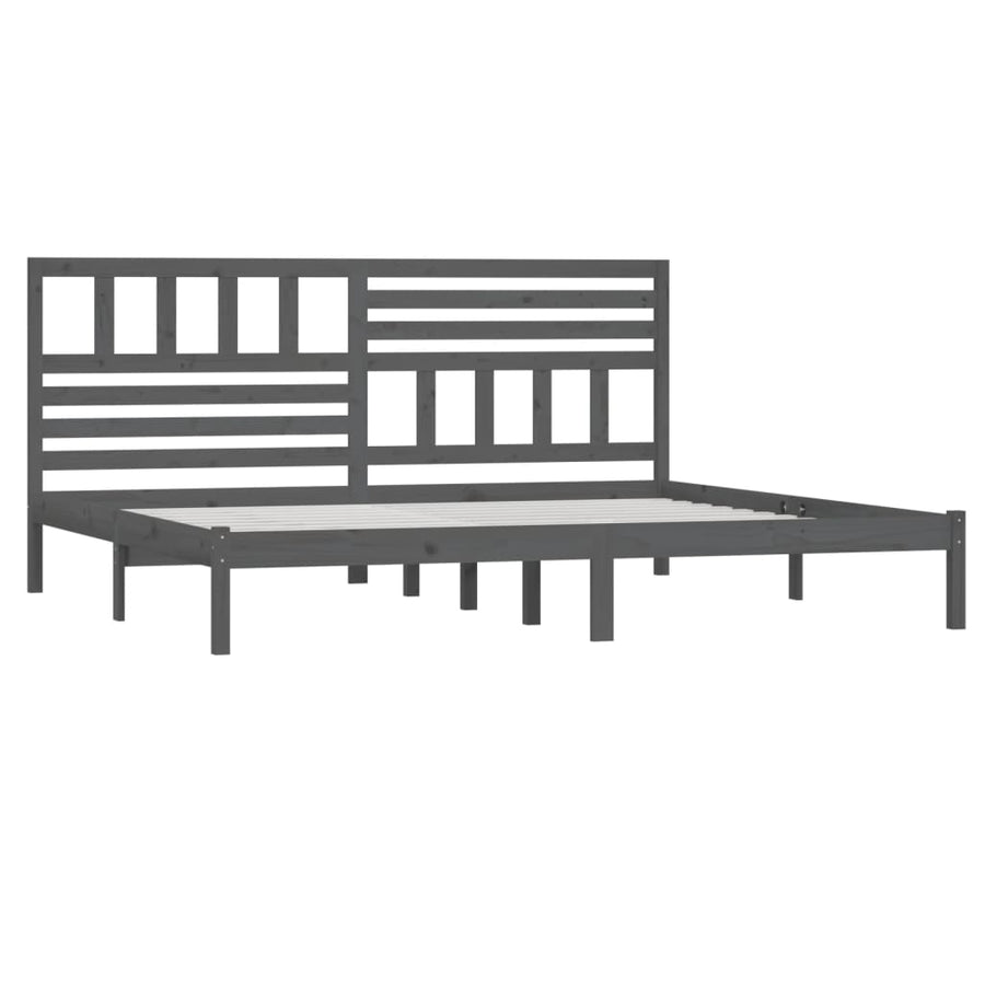 Bedframe Massief Grenenhout 200 x 200 cm Grijs