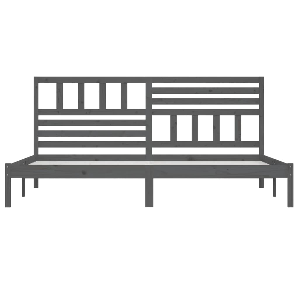 Bedframe Massief Grenenhout 200 x 200 cm Grijs