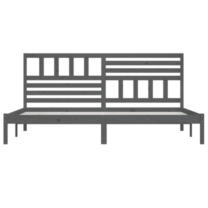 Bedframe Massief Grenenhout 200 x 200 cm Grijs