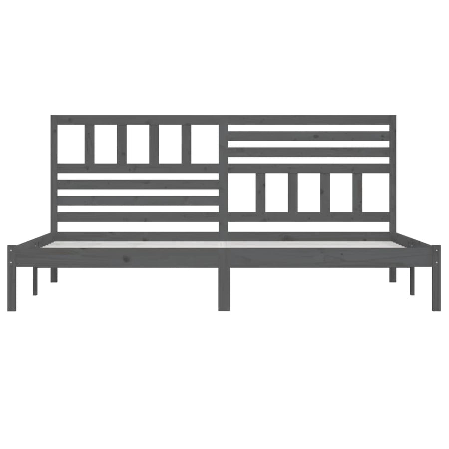Bedframe Massief Grenenhout 200 x 200 cm Grijs
