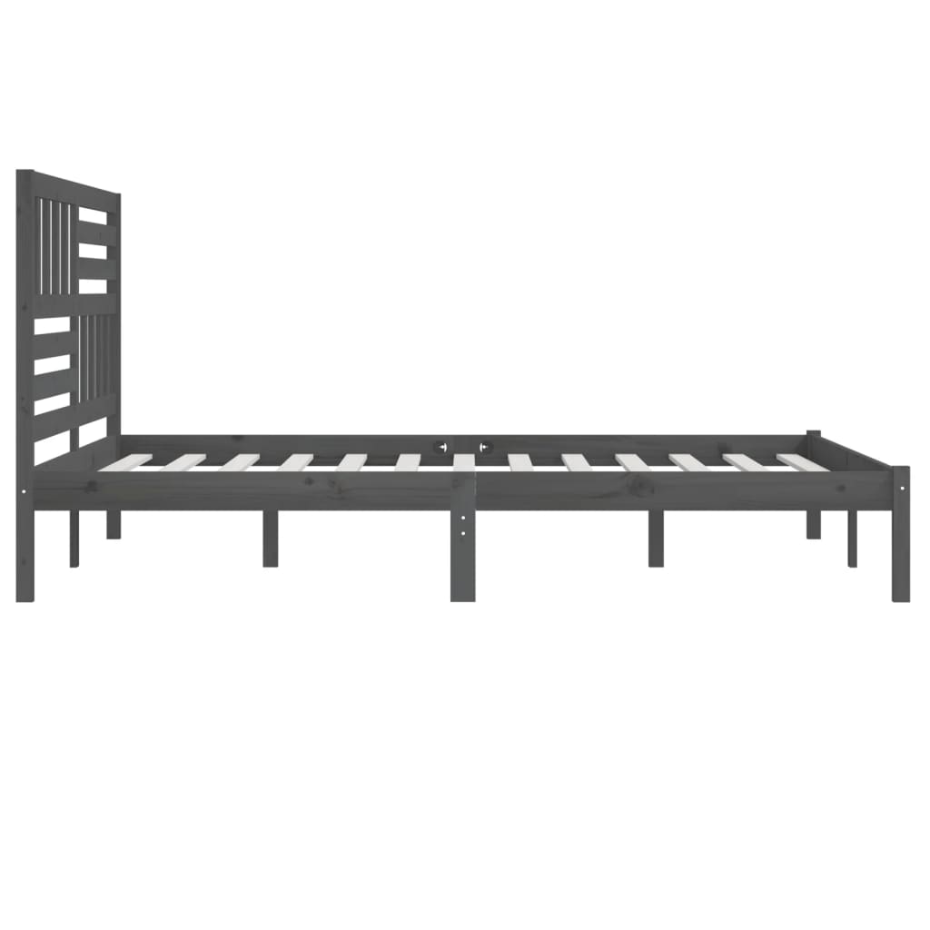 Bedframe Massief Grenenhout 200 x 200 cm Grijs