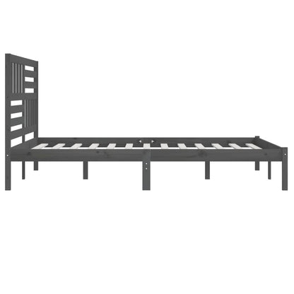 Bedframe Massief Grenenhout 200 x 200 cm Grijs
