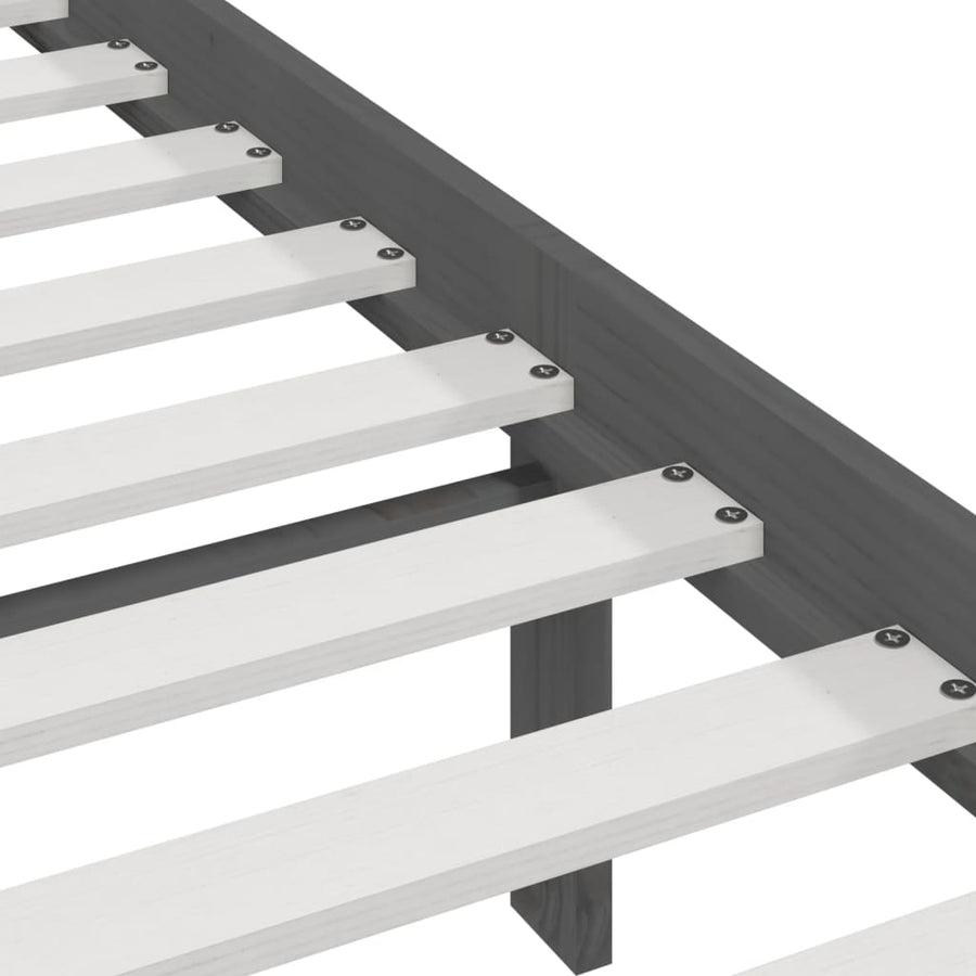 Bedframe Massief Grenenhout 200 x 200 cm Grijs