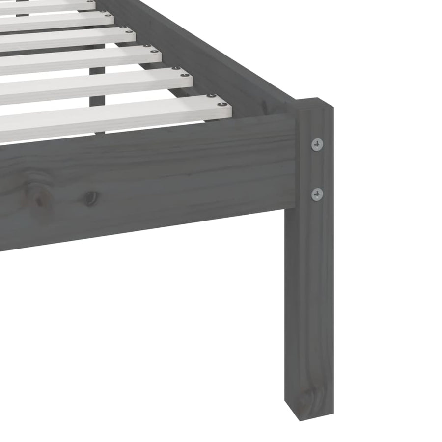 Bedframe Massief Grenenhout 200 x 200 cm Grijs