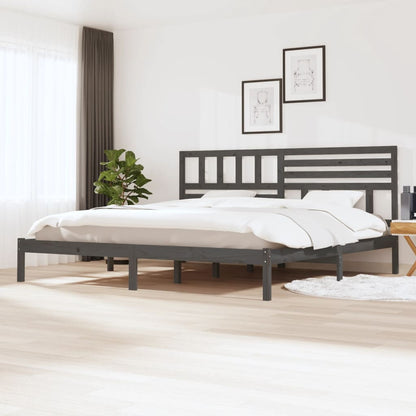 Bedframe Massief Grenenhout 200 x 200 cm Grijs