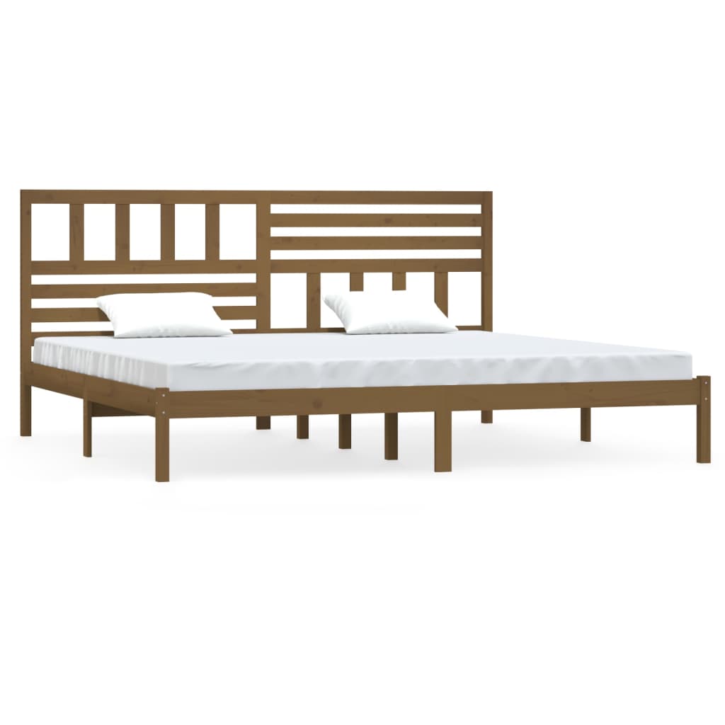Bedframe Massief Grenenhout 200 x 200 cm Honingbruin