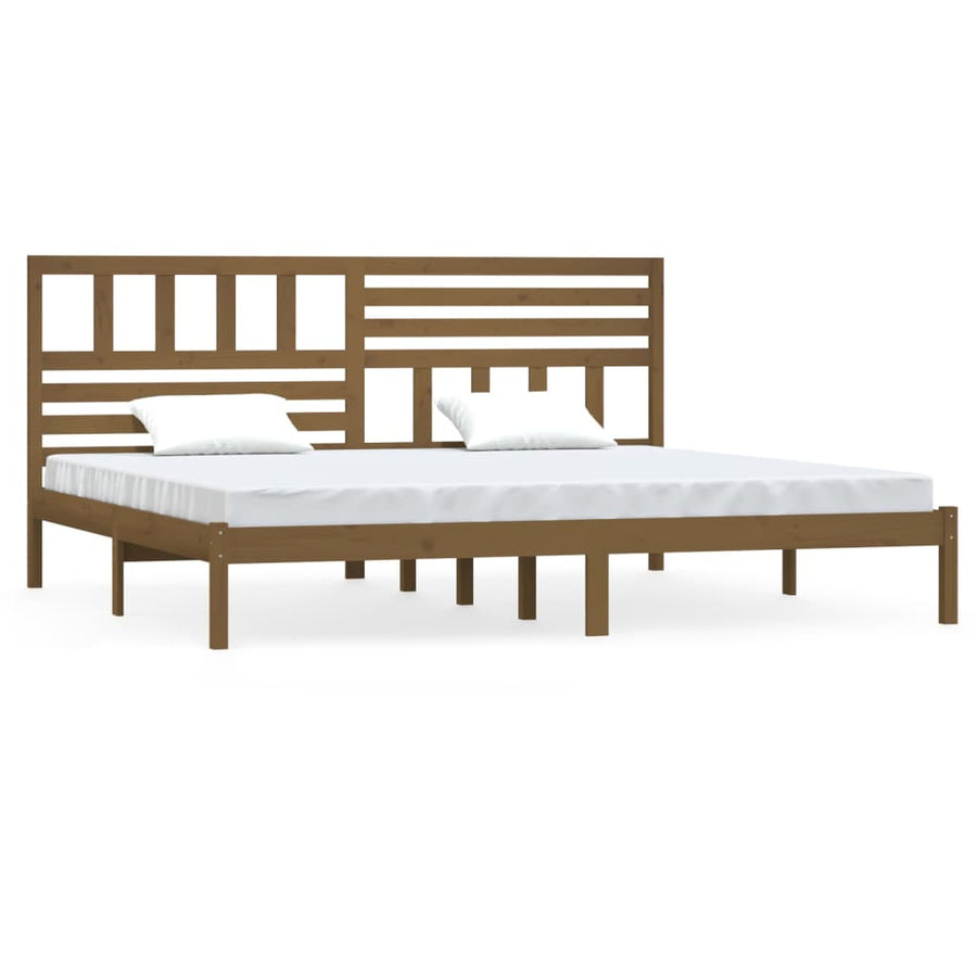 Bedframe Massief Grenenhout 200 x 200 cm Honingbruin