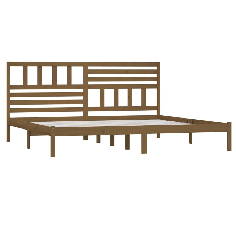 Bedframe Massief Grenenhout 200 x 200 cm Honingbruin