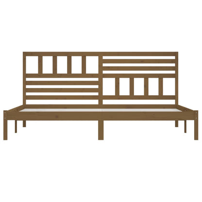 Bedframe Massief Grenenhout 200 x 200 cm Honingbruin