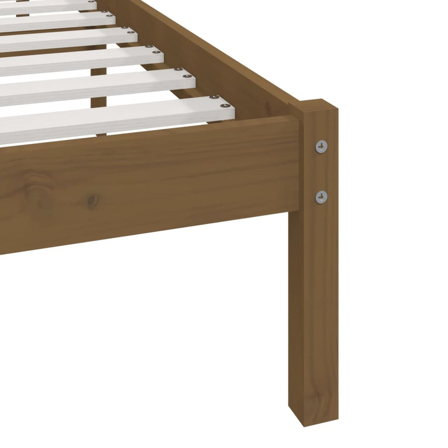 Bedframe Massief Grenenhout 200 x 200 cm Honingbruin