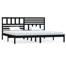 Bedframe massief grenenhout zwart 200x200 cm 200 x 200 cm Zwart