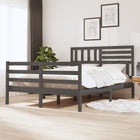 Bedframe Massief Hout 160 x 200 cm Grijs