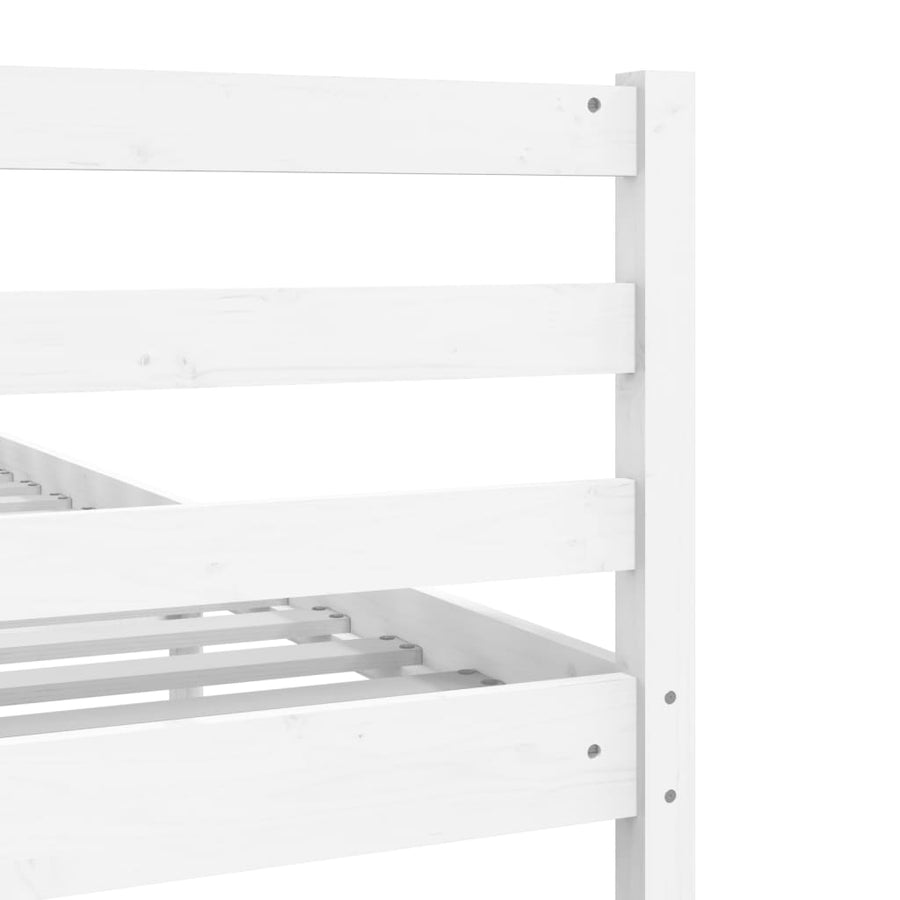 Bedframe massief hout wit 200x200 cm 200 x 200 cm Wit