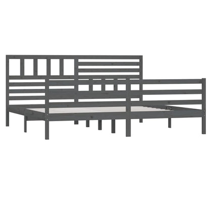 Bedframe Massief Hout 200 x 200 cm Grijs