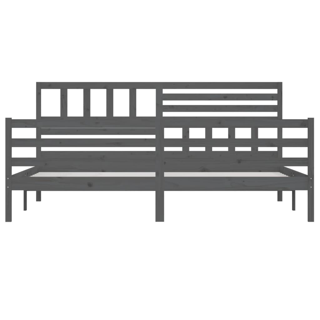 Bedframe Massief Hout 200 x 200 cm Grijs