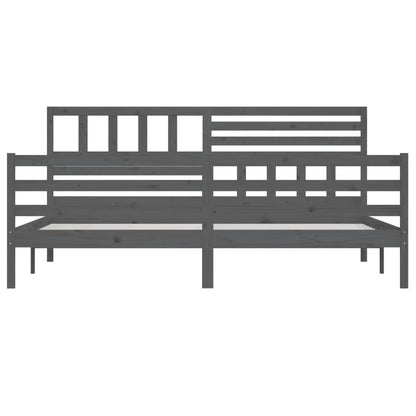 Bedframe Massief Hout 200 x 200 cm Grijs