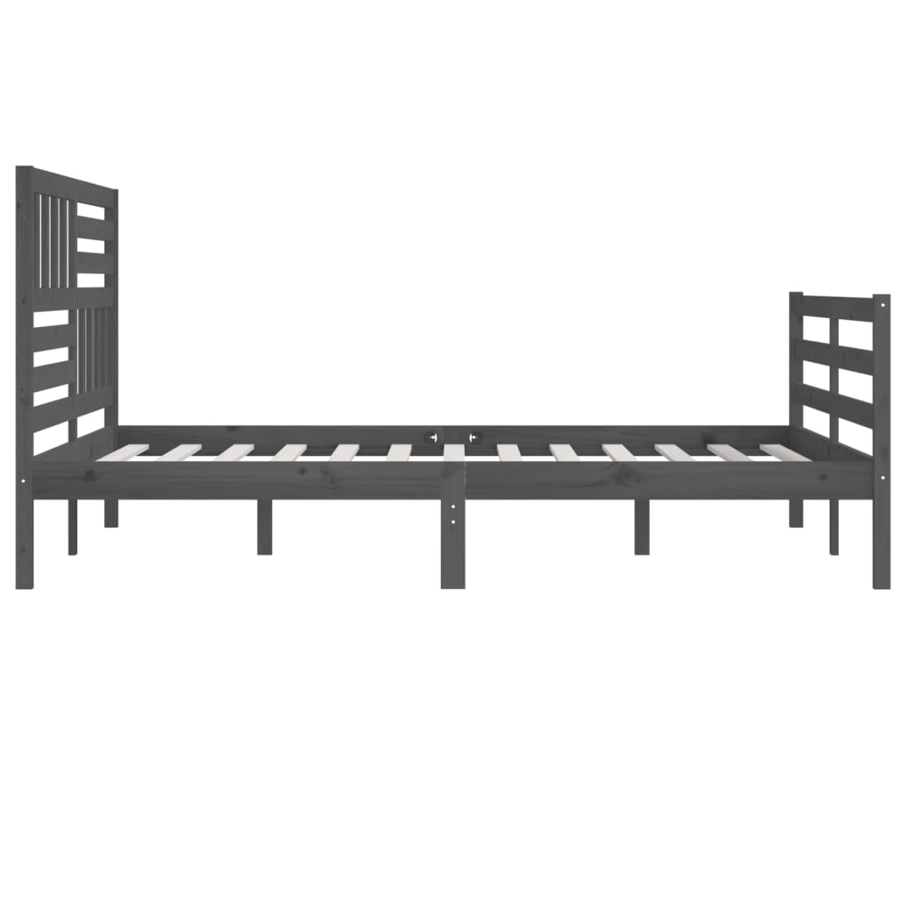 Bedframe Massief Hout 200 x 200 cm Grijs