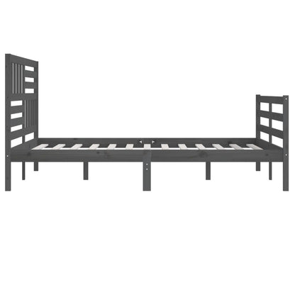 Bedframe Massief Hout 200 x 200 cm Grijs