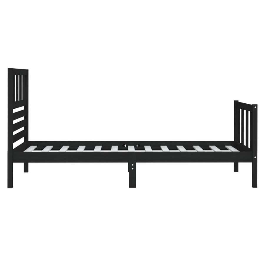 Bedframe massief hout zwart 75x190 cm 2FT6 small single 75 x 190 cm Zwart