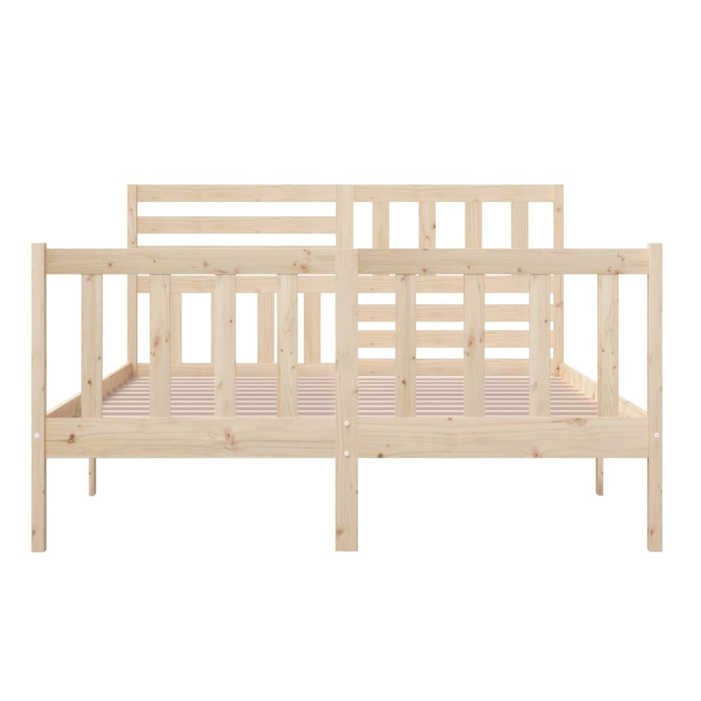 Bedframe Massief Hout 140 x 200 cm Naturel