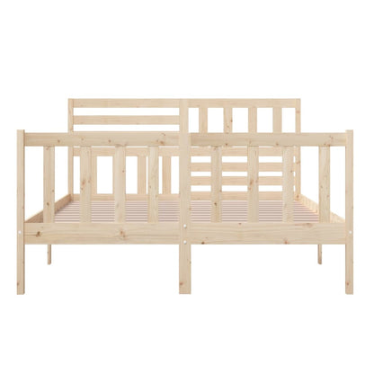 Bedframe Massief Hout 140 x 200 cm Naturel