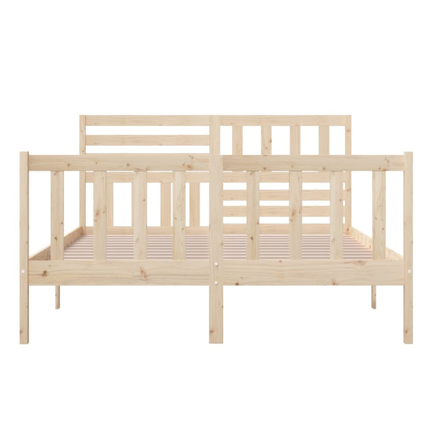 Bedframe Massief Hout 140 x 200 cm Naturel