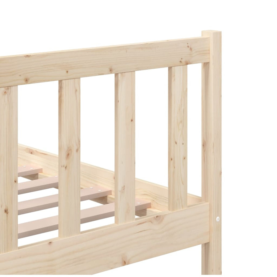 Bedframe Massief Hout 140 x 200 cm Naturel