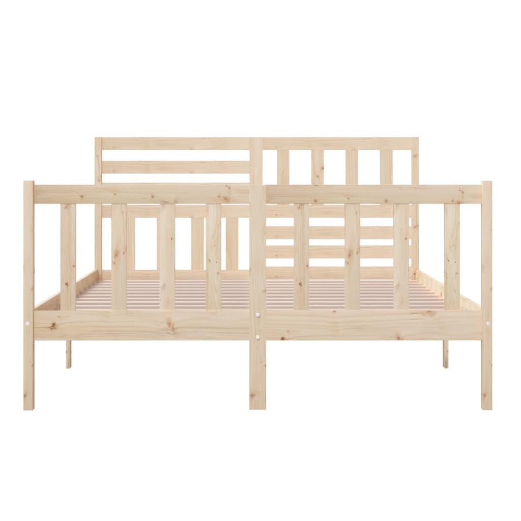 Bedframe Massief Hout 160 x 200 cm Naturel