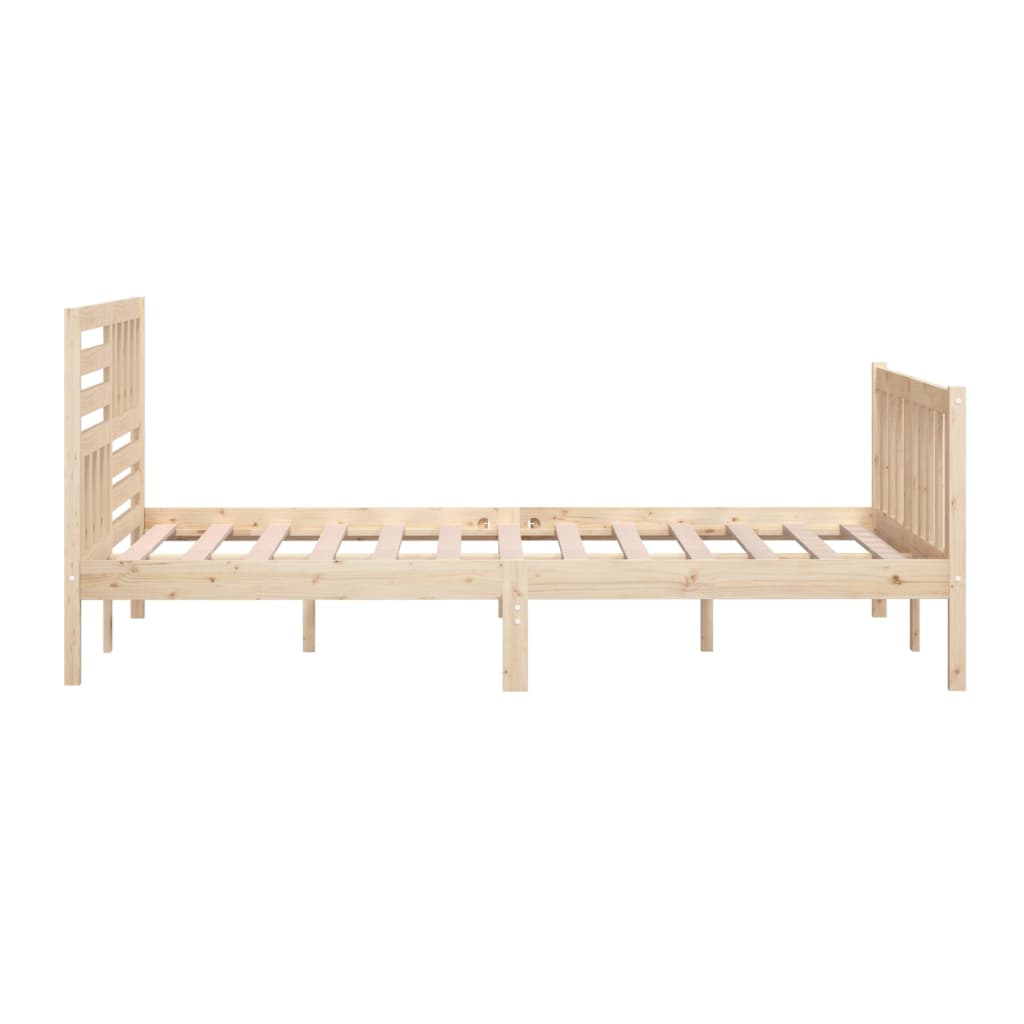 Bedframe Massief Hout 160 x 200 cm Naturel