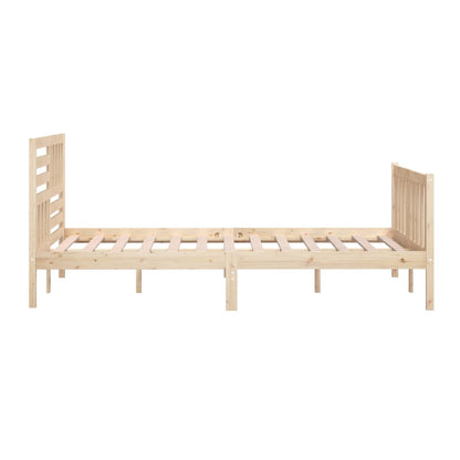 Bedframe Massief Hout 160 x 200 cm Naturel