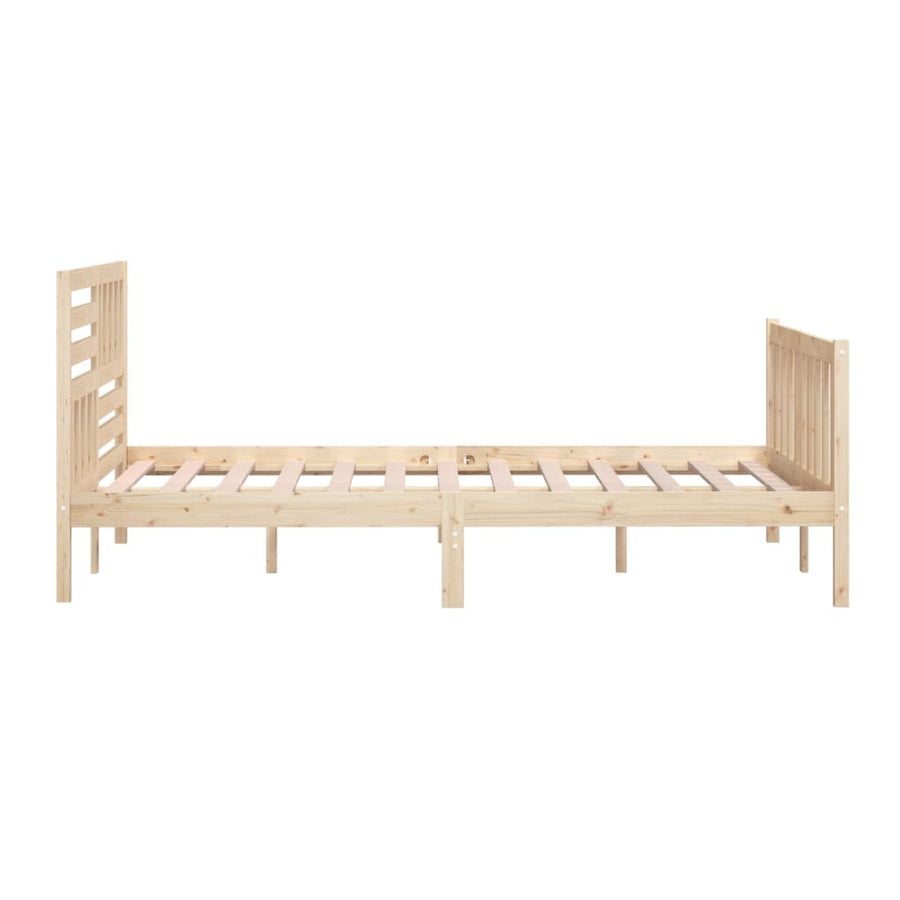 Bedframe Massief Hout 160 x 200 cm Naturel