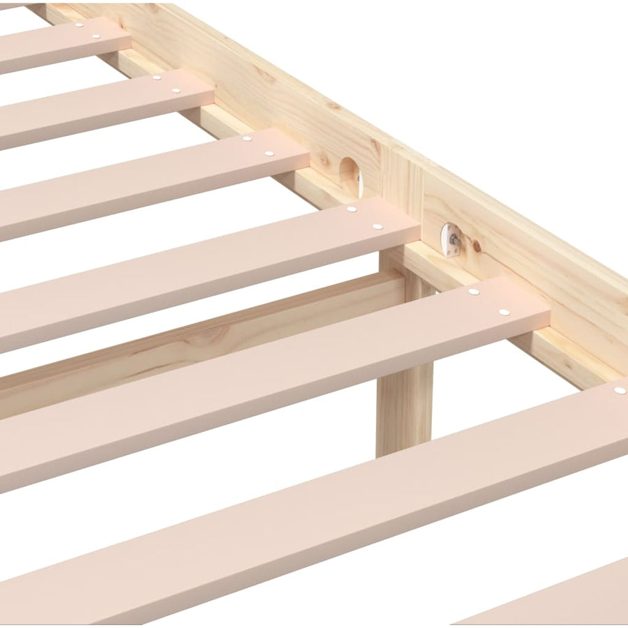Bedframe Massief Hout 160 x 200 cm Naturel