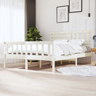 Bedframe Massief Hout 160 x 200 cm Wit