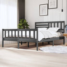 Bedframe Massief Hout 160 x 200 cm Grijs