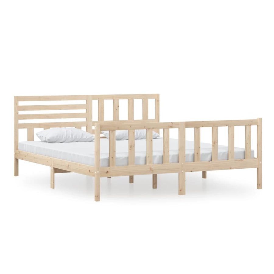 Bedframe Massief Hout 6Ft Super King 180 x 200 cm Naturel