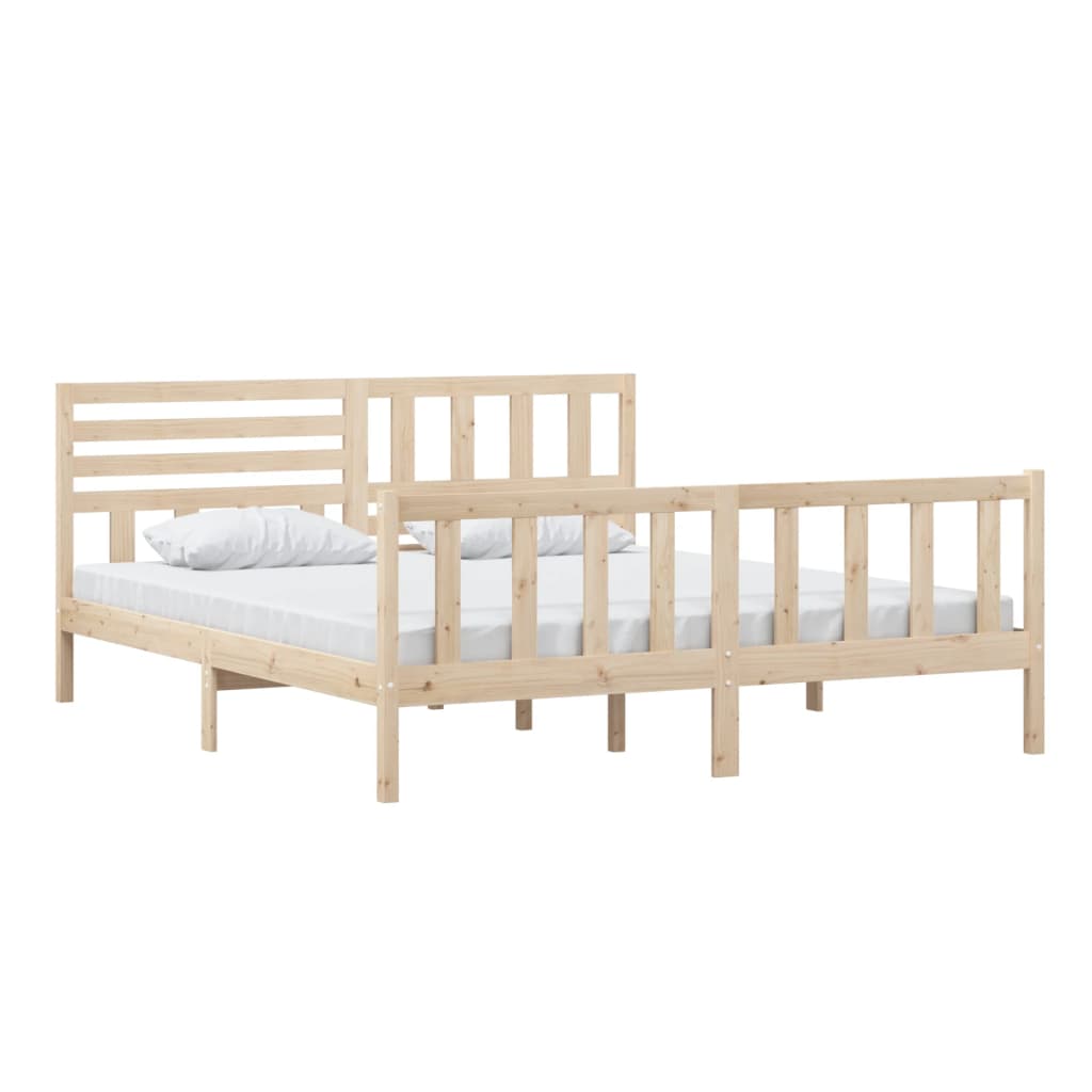 Bedframe Massief Hout 6Ft Super King 180 x 200 cm Naturel