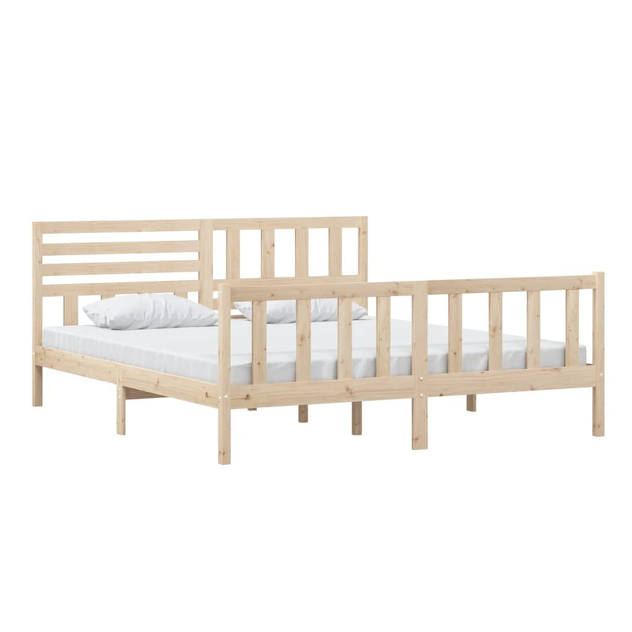 Bedframe Massief Hout 6Ft Super King 180 x 200 cm Naturel
