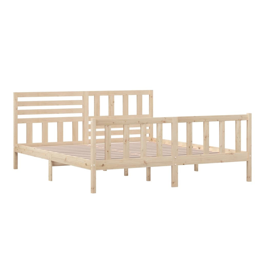 Bedframe Massief Hout 6Ft Super King 180 x 200 cm Naturel