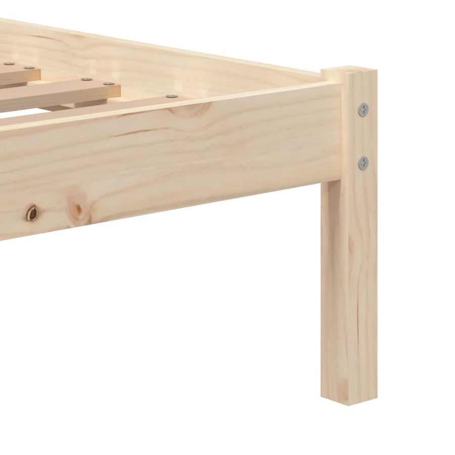 Bedframe Massief Hout 2Ft6 Small Single 75 x 190 cm Naturel
