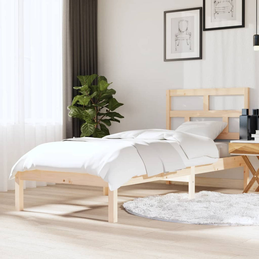 Bedframe Massief Hout 2Ft6 Small Single 75 x 190 cm Naturel