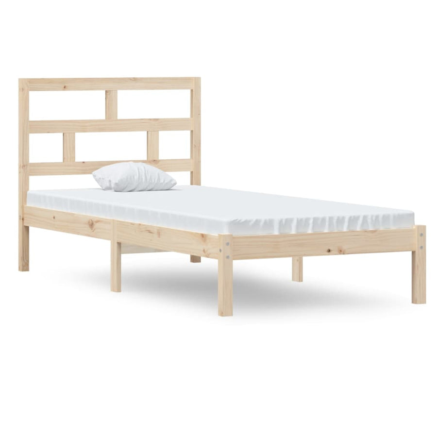 Bedframe Massief Hout 3Ft Single 90 x 190 cm Naturel